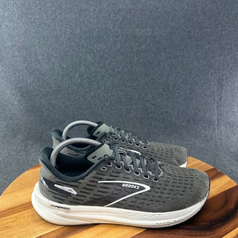Brooks Hyperion Running Walking Training Gym Shoes Gunmetal Black White Mens 8.5